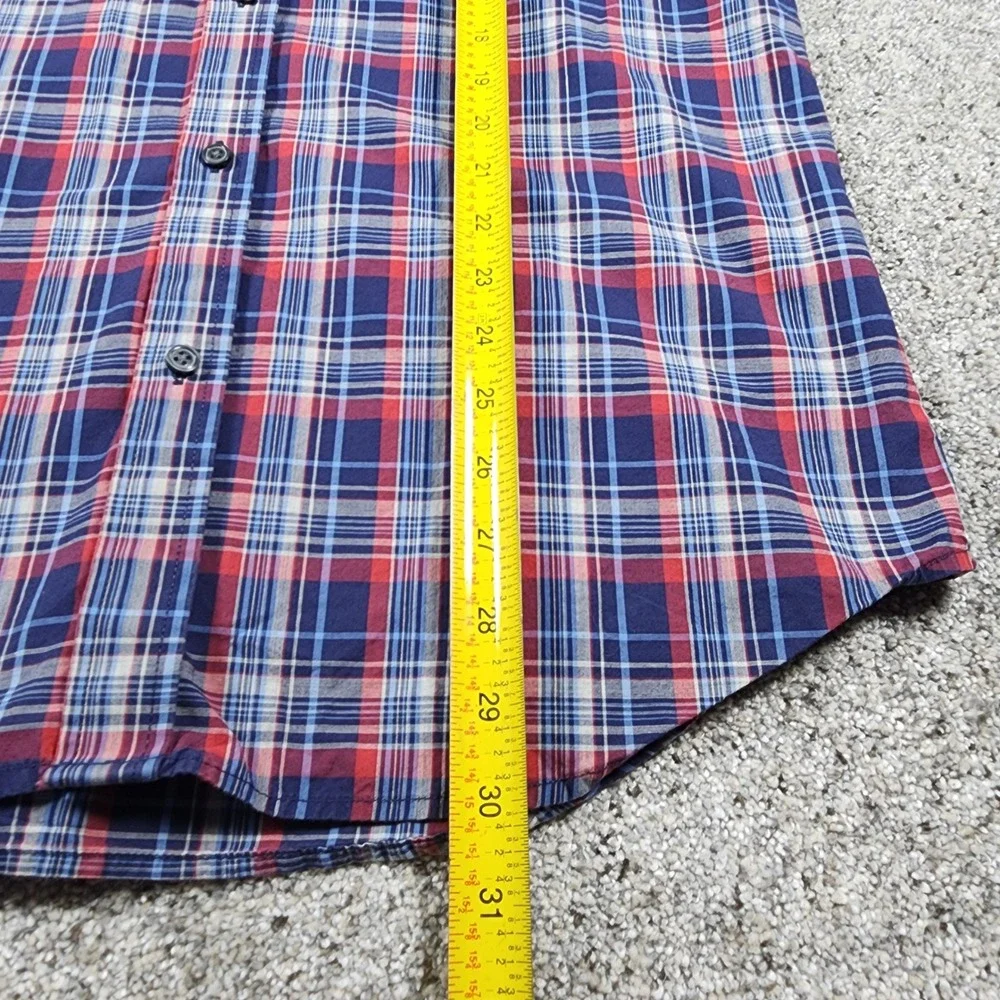 Banana Republic Button Down Mens L Slim Fit Soft Wash Plaid Shirt Excellent
